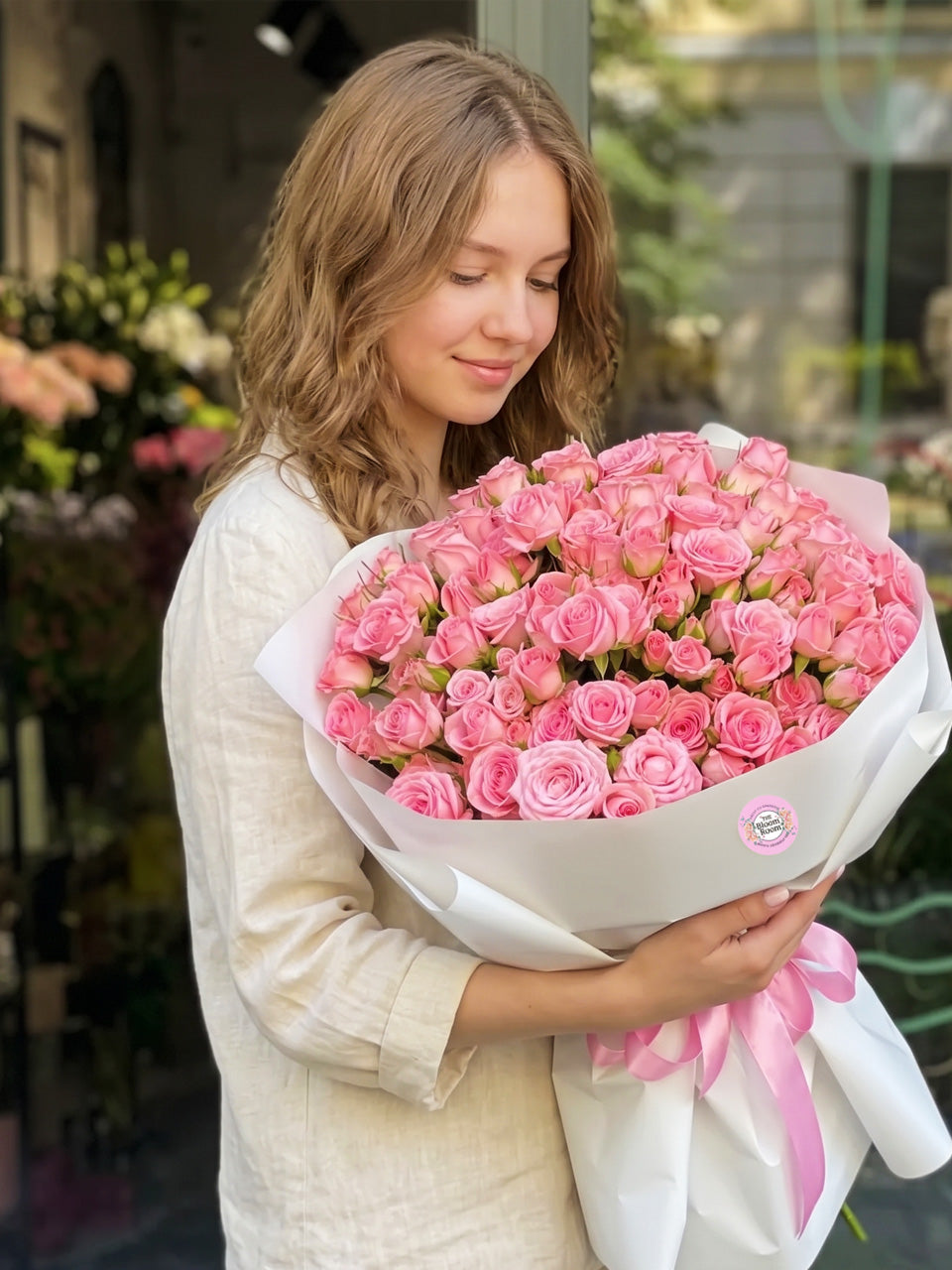Buchet 81 Trandafiri Roz